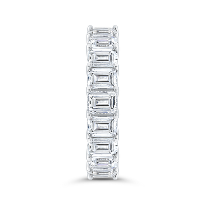 14K White Gold with Emerald Diamond Eternity Ring