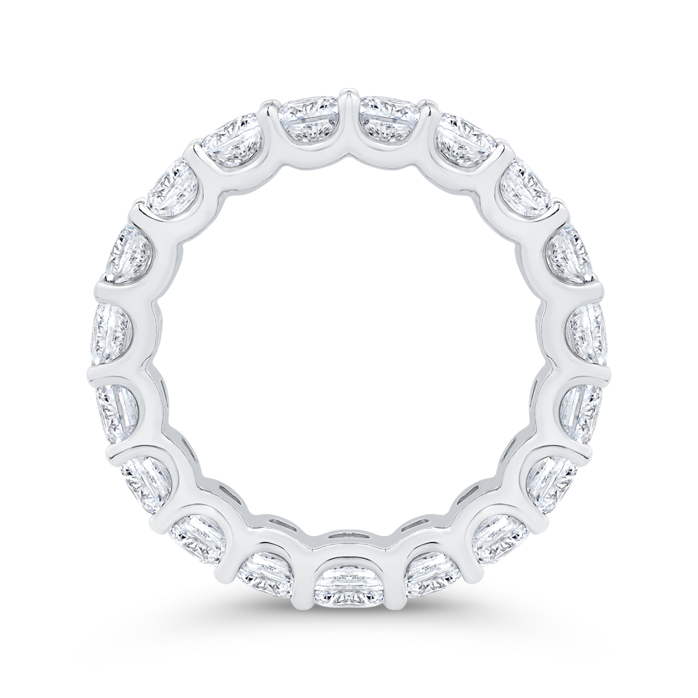 14K White Gold with Emerald Diamond Eternity Ring
