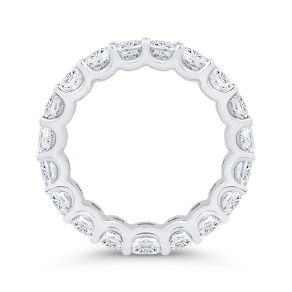 14K White Gold with Emerald Diamond Eternity Ring