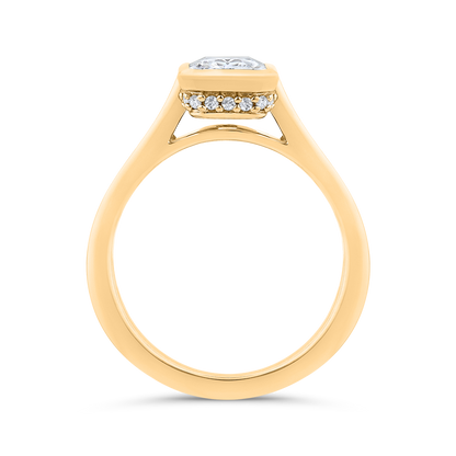 14K Yellow Gold Emerald Cut Diamond Engagement Ring (Semi-Mount)