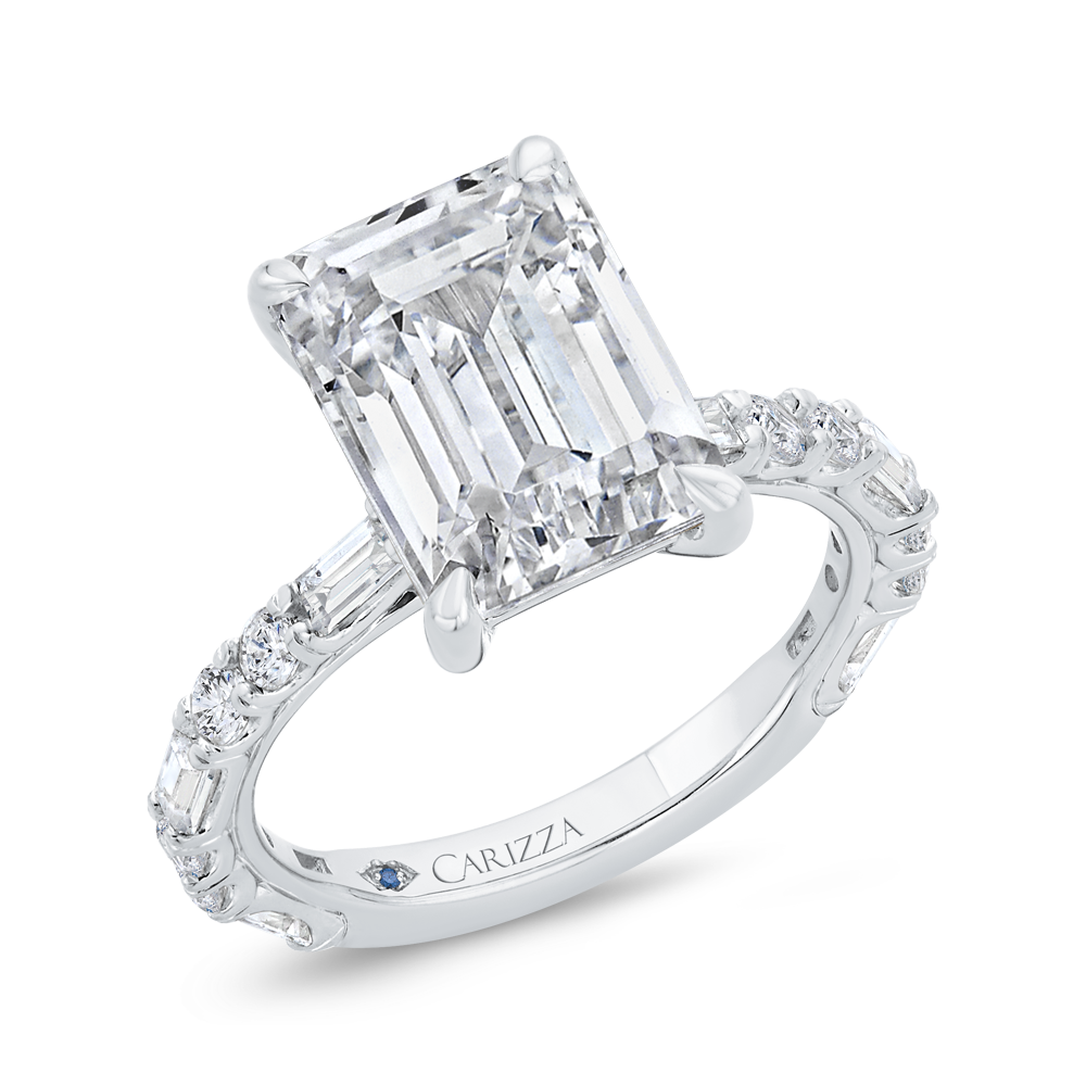 14K White Gold Diamond Engagement Ring (Semi-Mount)