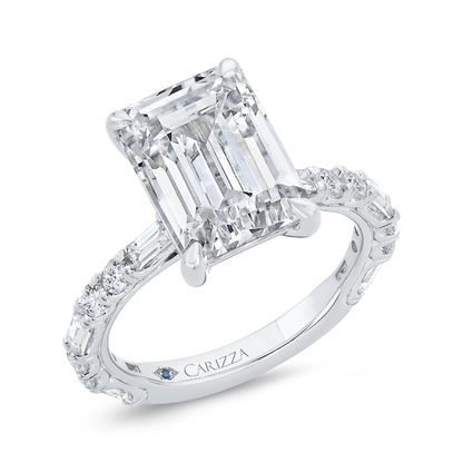 14K White Gold Diamond Engagement Ring (Semi-Mount)