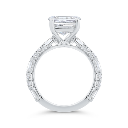14K White Gold Diamond Engagement Ring (Semi-Mount)