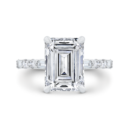 14K White Gold Diamond Engagement Ring (Semi-Mount)