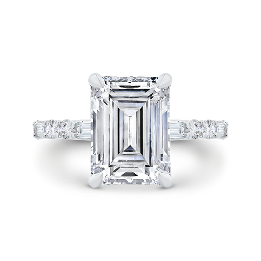 14K White Gold Diamond Engagement Ring (Semi-Mount)
