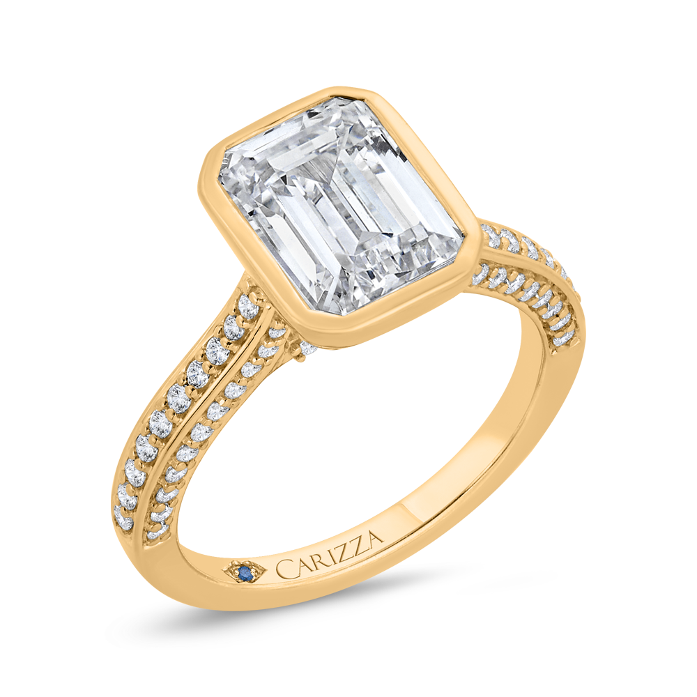 14K Yellow Gold Diamond Engagement Ring (Semi-Mount)