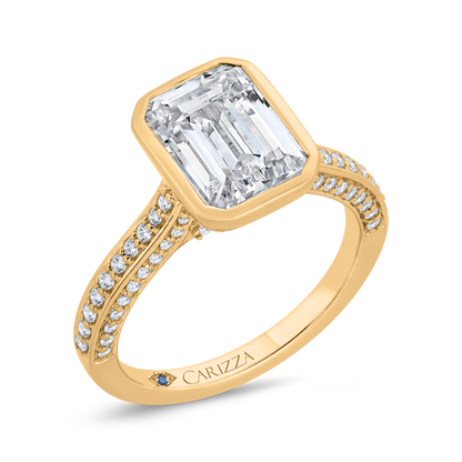14K Yellow Gold Diamond Engagement Ring (Semi-Mount)