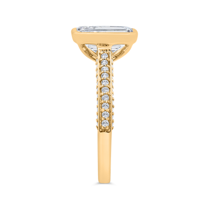 14K Yellow Gold Diamond Engagement Ring (Semi-Mount)