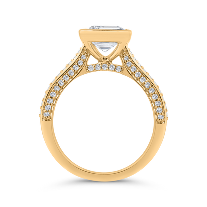 14K Yellow Gold Diamond Engagement Ring (Semi-Mount)