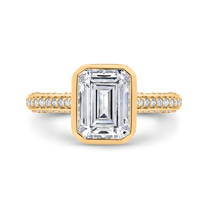 14K Yellow Gold Diamond Engagement Ring (Semi-Mount)