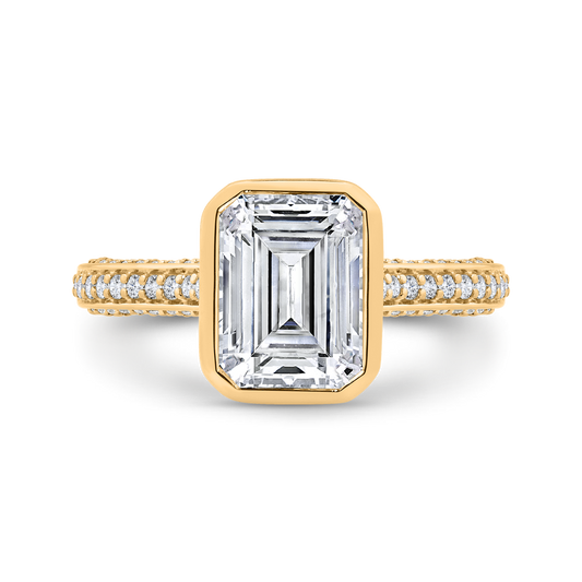 14K Yellow Gold Diamond Engagement Ring (Semi-Mount)