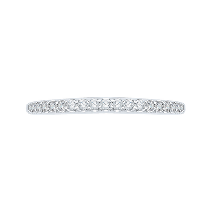 Round Diamond Wedding Band in 14K White Gold