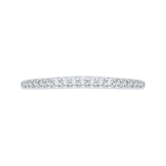 Round Diamond Wedding Band in 14K White Gold