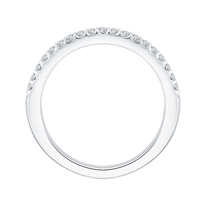 Round Diamond Wedding Band in 14K White Gold