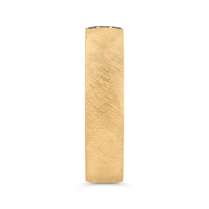 14K Yellow Gold with Round Black Diamond Men's Band