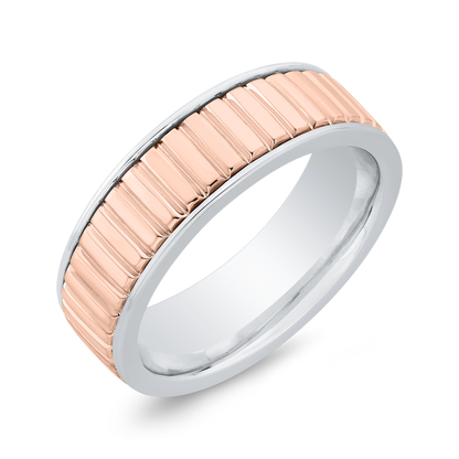 14K Two Tone Gold Men's Band