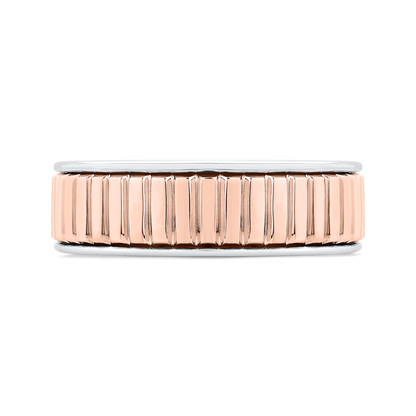 14K Two Tone Gold Men's Band