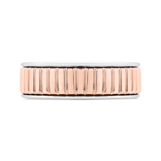 14K Two Tone Gold Men's Band