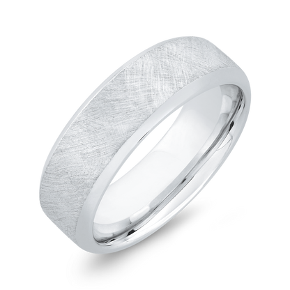 14K White Gold Men's Band