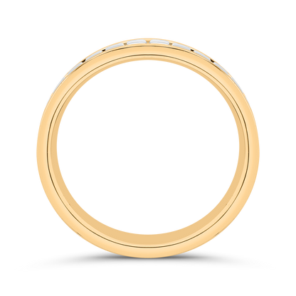 14K Two Tone Gold Men's Band