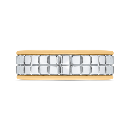 14K Two Tone Gold Men's Band