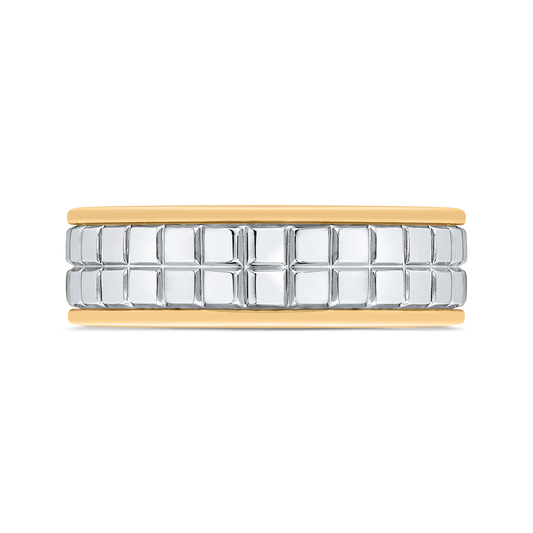 14K Two Tone Gold Men's Band