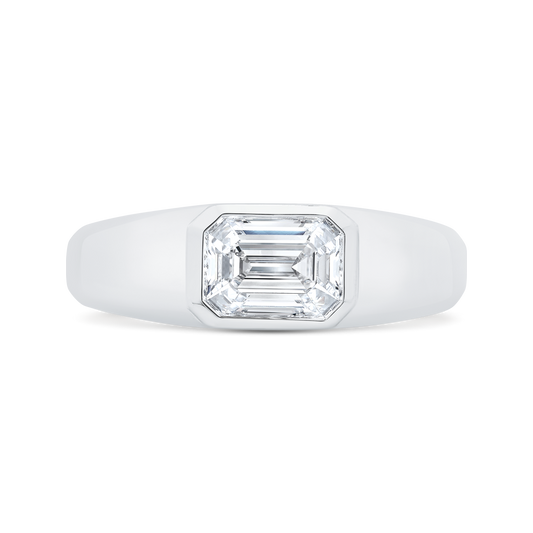 14K White Gold Men's Band