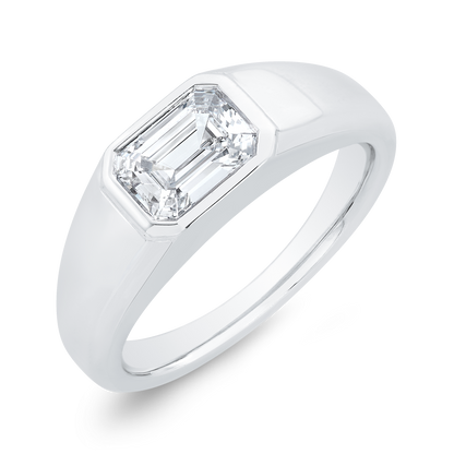 14K White Gold Men's Band