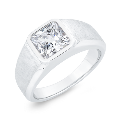 14K White Gold Men's Band