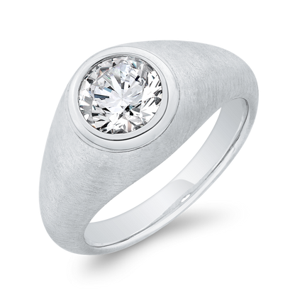14K White Gold Men's Band