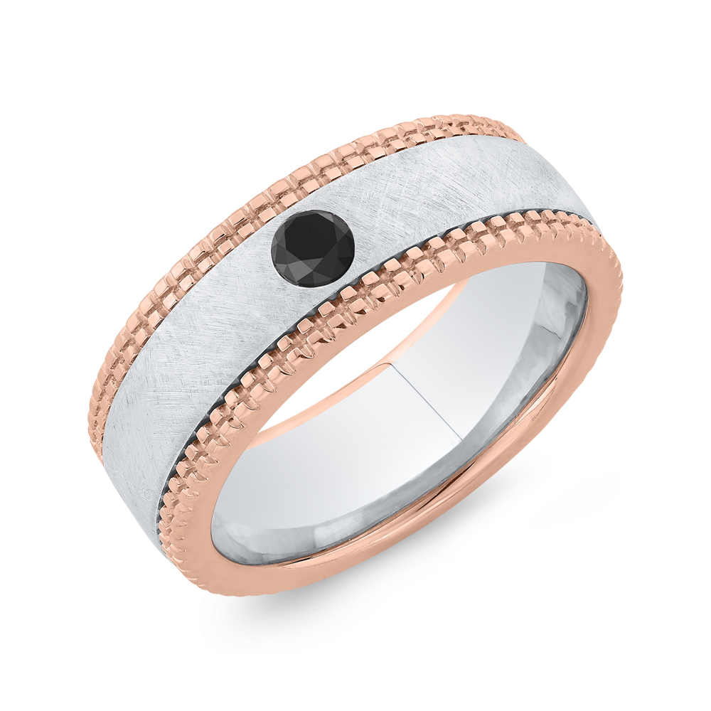 14K Two Tone Gold Men's Band