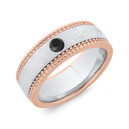 14K Two Tone Gold Men's Band