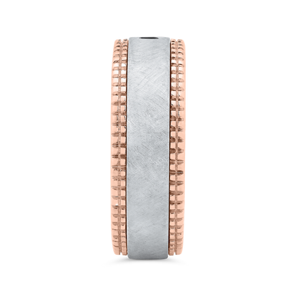 14K Two Tone Gold Men's Band
