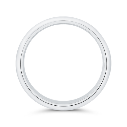 14K White Gold with Round Diamond Men's Band