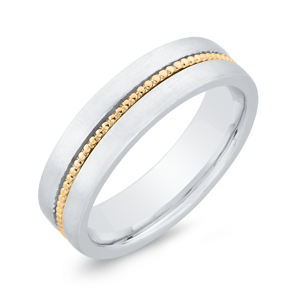 14K Two Tone Gold Men's Band