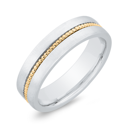14K Two Tone Gold Men's Band