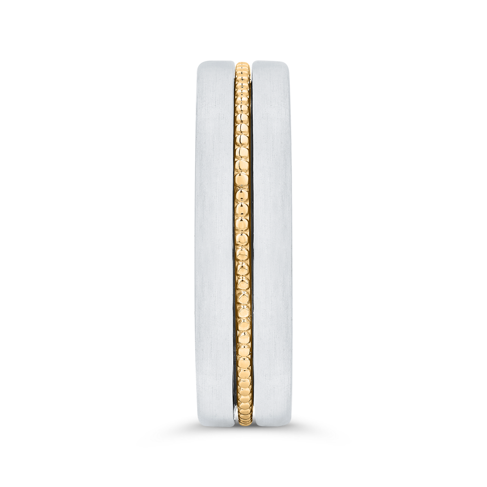 14K Two Tone Gold Men's Band