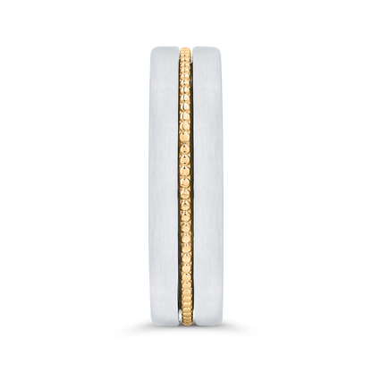 14K Two Tone Gold Men's Band