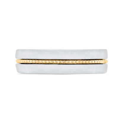14K Two Tone Gold Men's Band