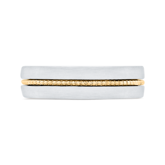 14K Two Tone Gold Men's Band
