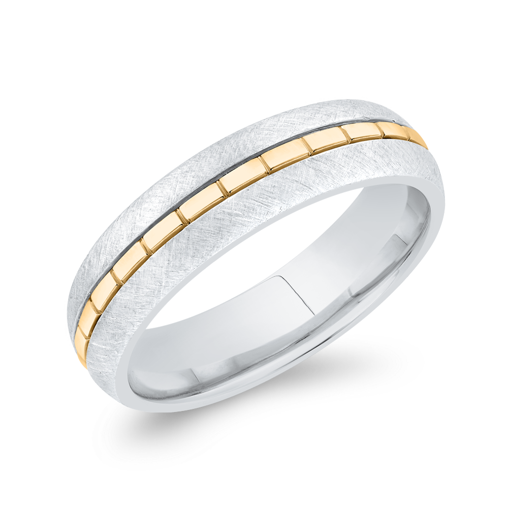 14K Two Tone Gold Men's Band
