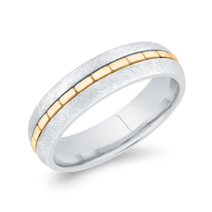 14K Two Tone Gold Men's Band