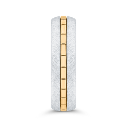 14K Two Tone Gold Men's Band