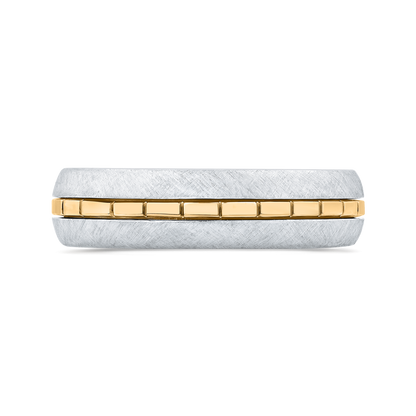 14K Two Tone Gold Men's Band