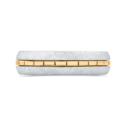 14K Two Tone Gold Men's Band