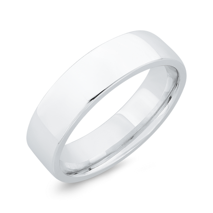 14K White Gold Men's Band
