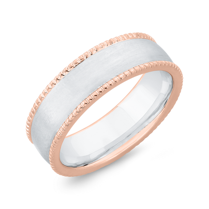 14K Two Tone Gold Men's Band