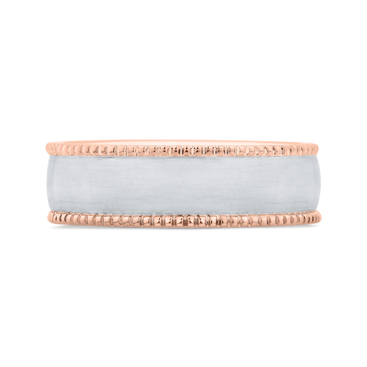14K Two Tone Gold Men's Band