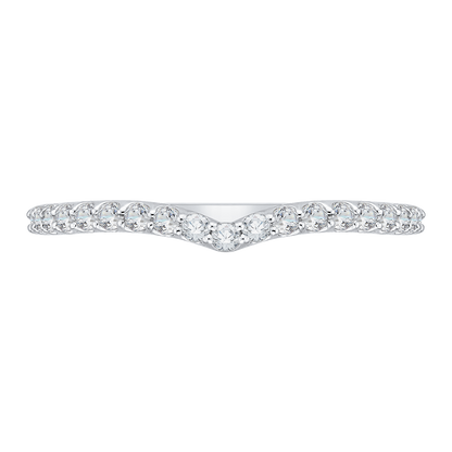 Round Diamond Wedding Band in 14K White Gold