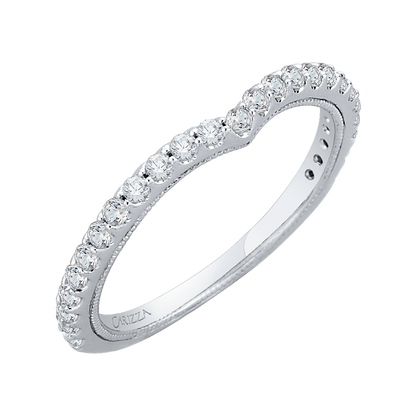 Round Diamond Wedding Band in 14K White Gold